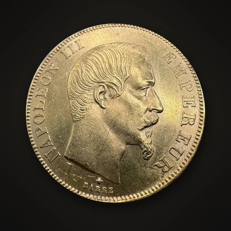 50 francs or Napoléon III tête nue, avers